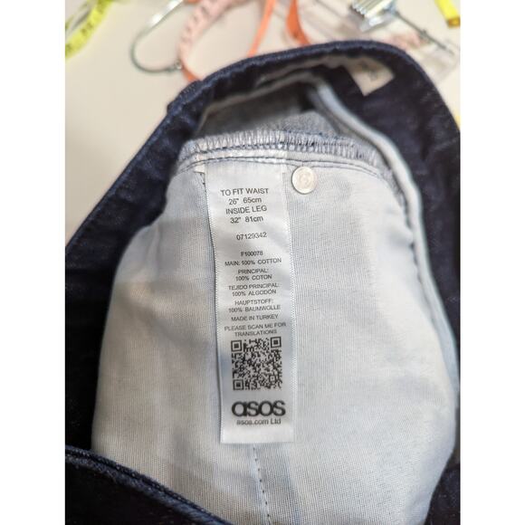 Asos Womens Jeans Sz 4Wide leg,Button fly,Dark Navy see Meas - Picture 4 of 9